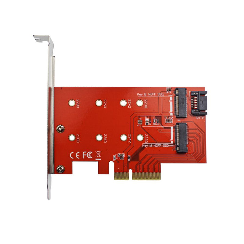 Caddy Carte PCI Express 4X Supporte SSD Format M.2 NGFF M.2 NVME 2 en 1 - diymicro.fr