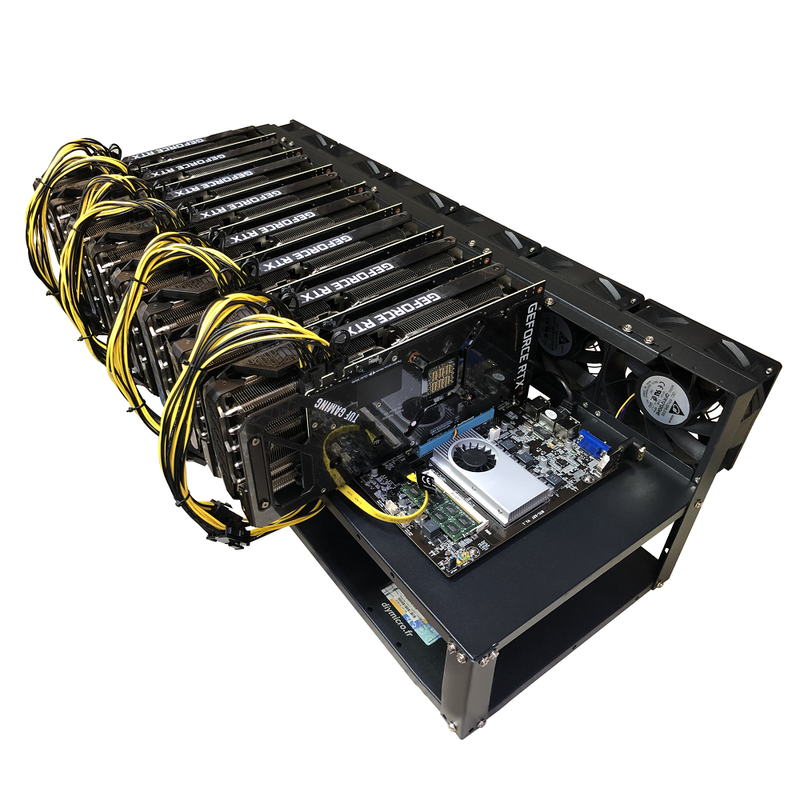 Rig Minage Plateforme Ouverte 3600W - 8 GPU RTX 3060 Ti | DIY Micro