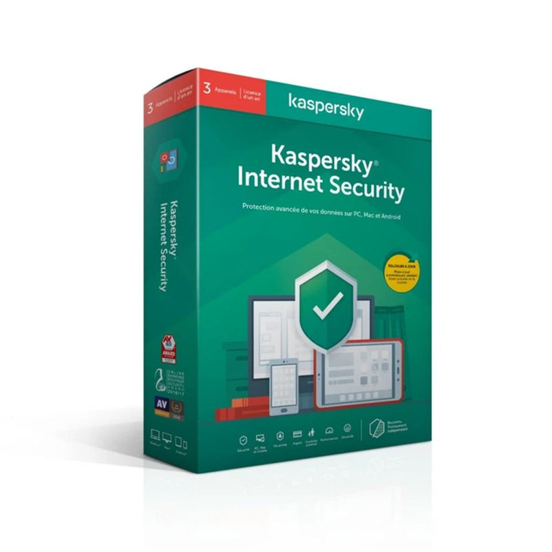 Kaspersky Internet Security 2021 3 Postes 1 An - Version Téléchargement