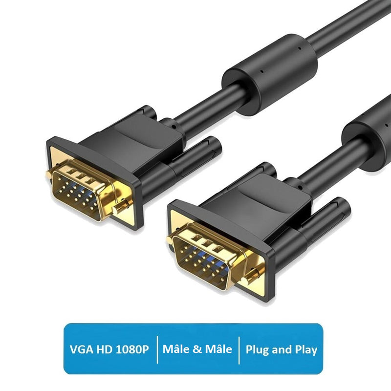 Kinpower Câble VGA Mâle Mâle Blinde VGA HD 2560 x 1600 - diymicro.fr