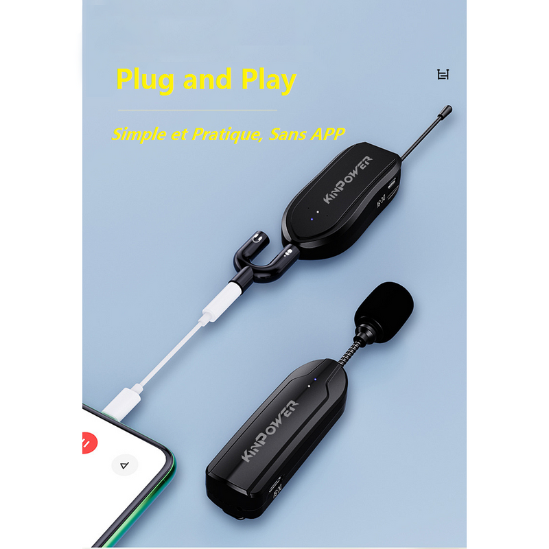 Micro Cravate d'enregistrement sans fil UHF pour Smartphone Tablette Caméra vidéo et Ordinateur - diymicro.fr