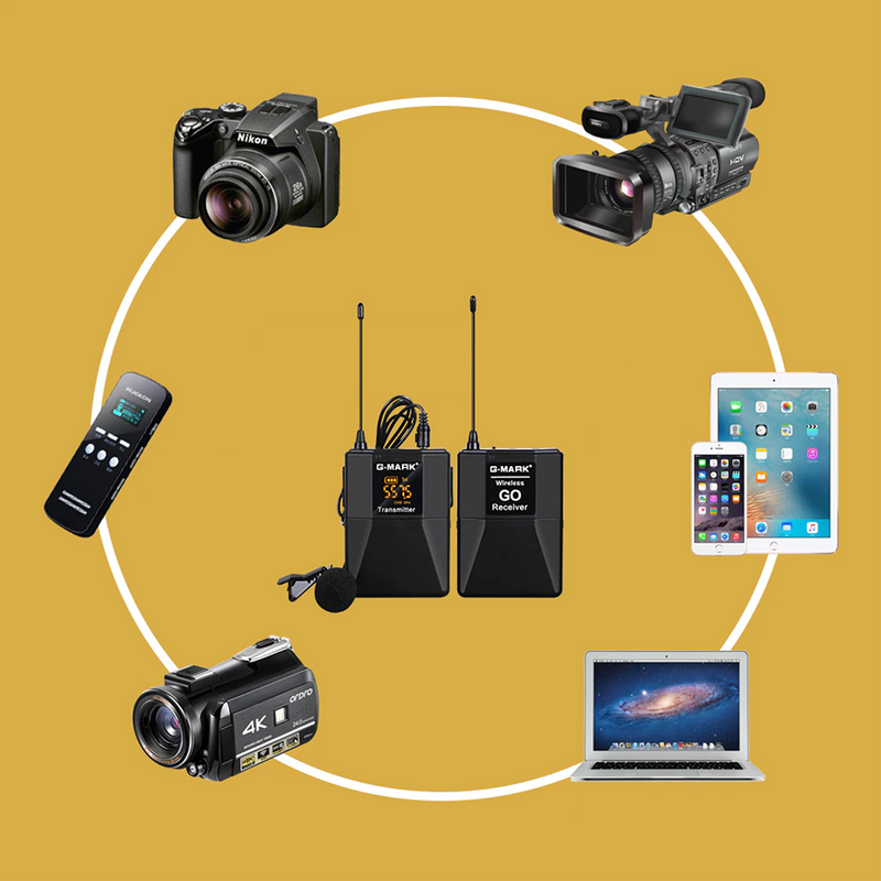 Microphone Lavalier sans fil UHF avec 30 canaux sélectionnables pour Smartphone Tablette Caméra vidéo et Ordinateur - diymicro.fr 