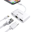 Adaptateur Concentrateur Lightning vers Ethernet RJ-45 avec Port USB OTG et Port de charge Lightning 3 en 1 - diymicro.fr