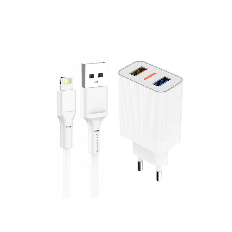 Kit Chargeur Prise Secteur Lightning Charge Rapide USB A 2.4A 12W | DIY Micro