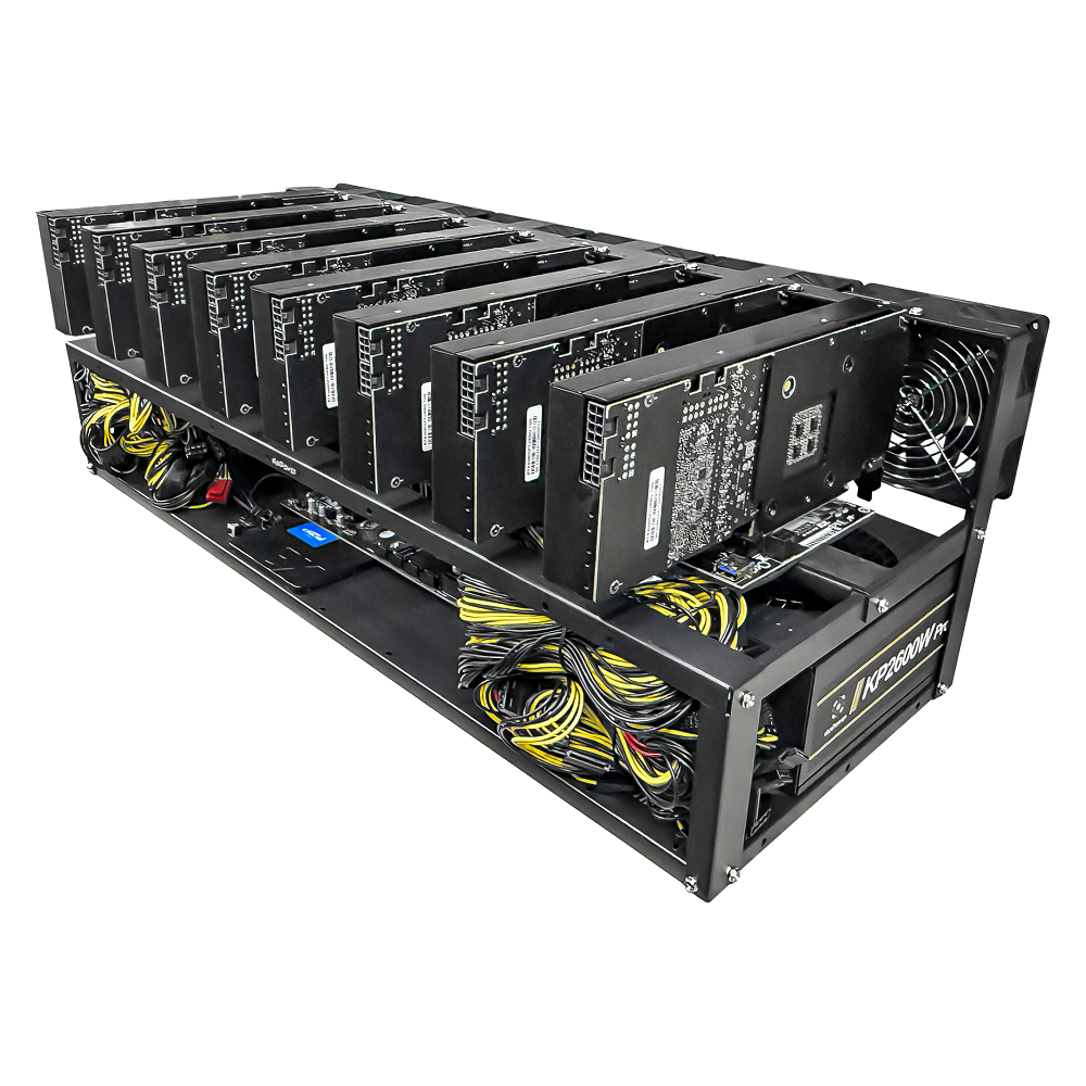 Rig Minage Plateforme Ouverte 5200W - 8 GPU RTX 3090 | DIY Micro