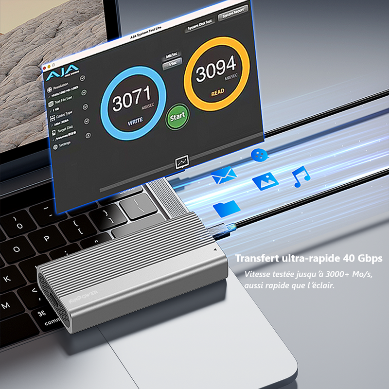 Stockage Mobile SSD Nvme 4TB - USB C Thunderbot 4 40Gbps  | DIY Micro