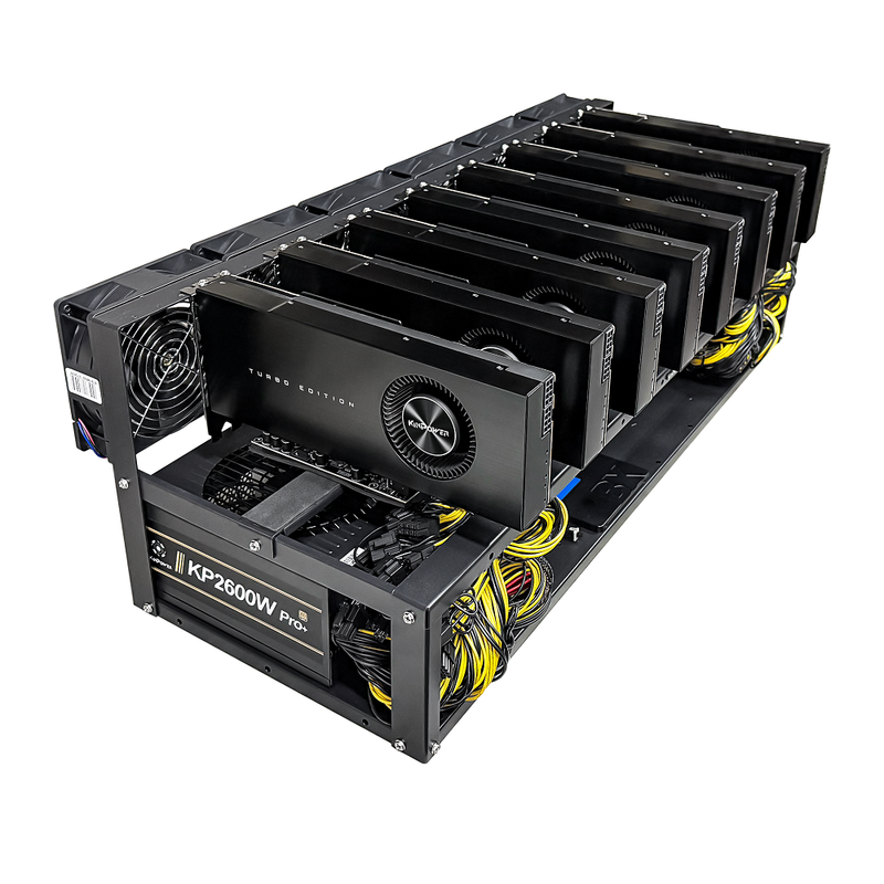 Rig Minage Plateforme Ouverte 4000W - 8 GPU RTX 4070 Ti | DIY Micro