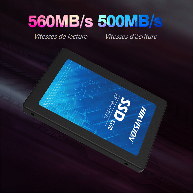  HIKVISION E100 512GB - Disque Dur SSD 2.5' SATA III | DIY Micro