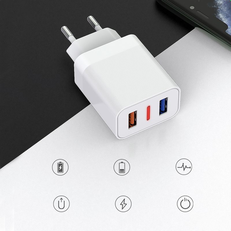 Kit Chargeur Prise Secteur USB C Charge Rapide USB A 2.4A 12W | DIY Micro