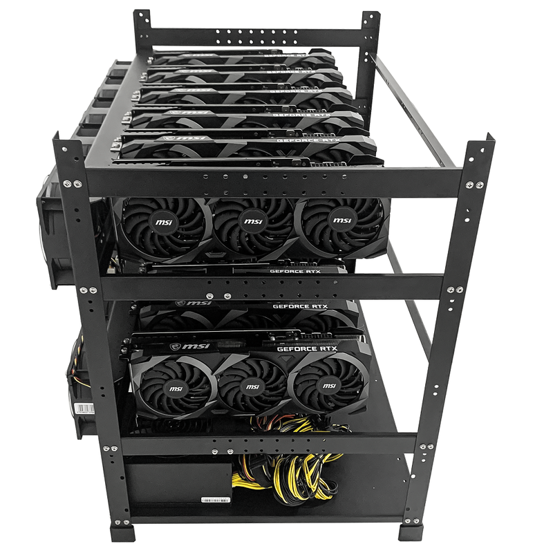 Rig Minage Plateforme Ouverte 3600W - 12 GPU GTX 1660 Super | DIY Micro