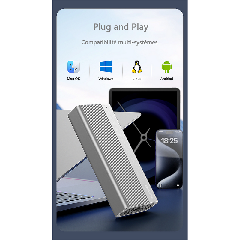 Stockage Mobile SSD Nvme 4TB - USB C Thunderbot 4 40Gbps  | DIY Micro
