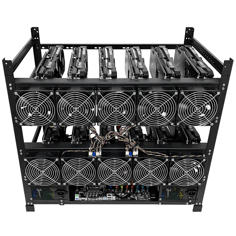 Rig Minage Plateforme Ouverte 3600W - 12 GPU GTX 1660 Super | DIY Micro