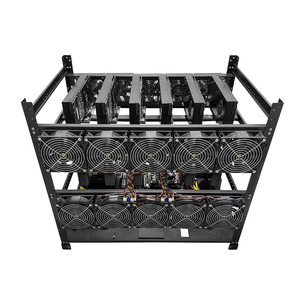 Rig Minage Plateforme Ouverte 5200W - 12 GPU RTX 3080 | DIY Micro