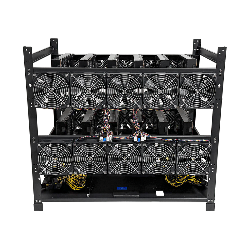 Rig Minage Plateforme Ouverte 5200W - 12 GPU RTX 4070 Super | DIY Micro