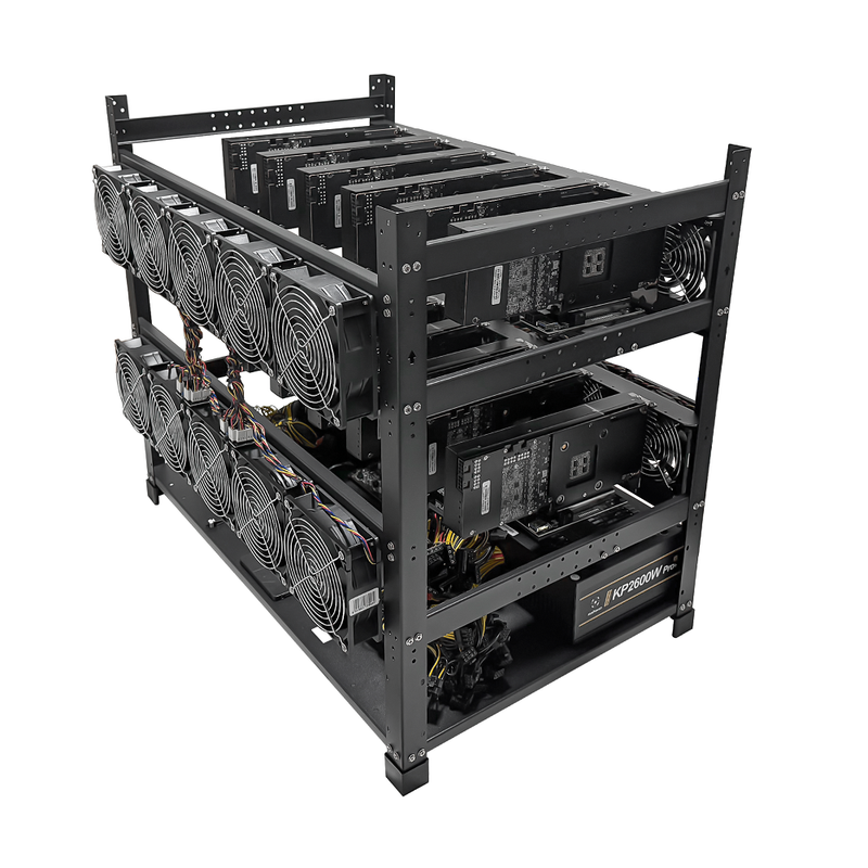 Rig Minage Plateforme Ouverte 5200W - 12 GPU RTX 3080 | DIY Micro