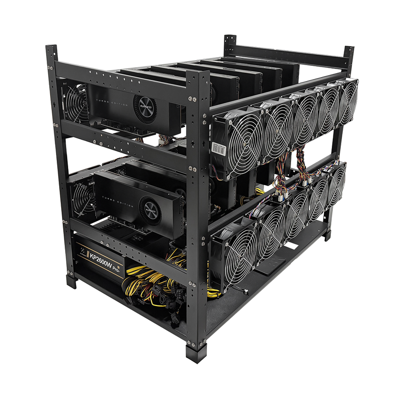 Rig Minage Plateforme Ouverte 5200W - 12 GPU RTX 3080 | DIY Micro