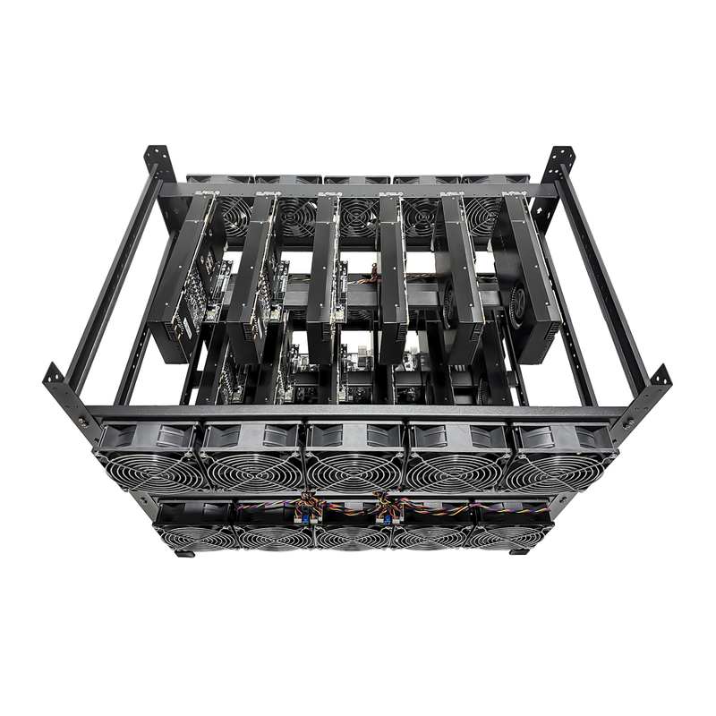 Rig Minage Plateforme Ouverte 5200W - 12 GPU RTX 3080 | DIY Micro
