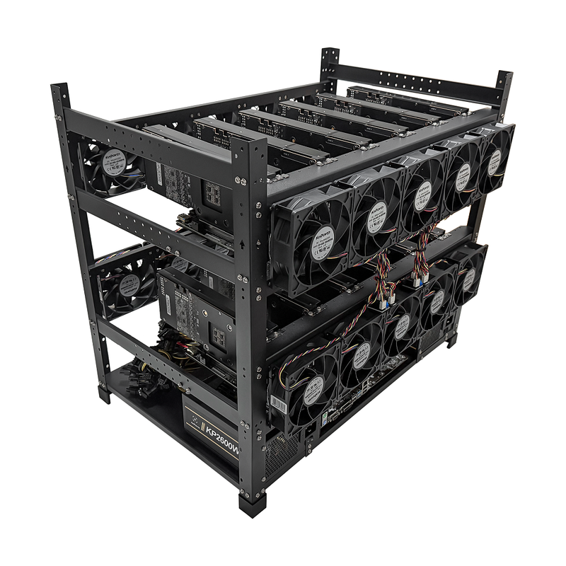 Rig Minage Plateforme Ouverte 5200W - 12 GPU RTX 3080 | DIY Micro