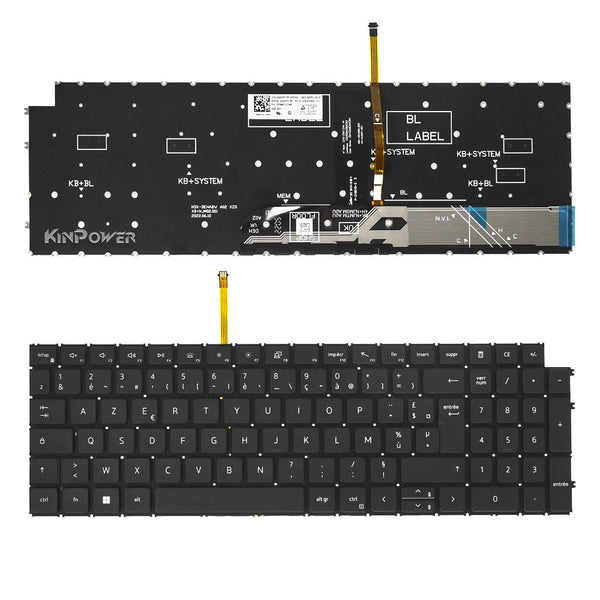 Clavier AZERTY Français Pour Dell Inspiron 3511/3515/3525 - Rétroéclairage - Marque Kinpower - Neuf