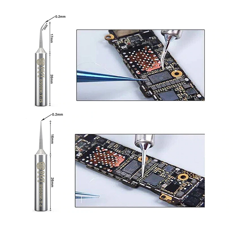 BST-B900M-T Lot de 2 pointes de fer à souder à fil volant en cuivre de 0,2 mm sans oxygène - diymicro.fr