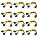 Lot de 12 Câbles d'alimentation PCI-E 8 broches Femelle vers double 8 broches (6+2) Mâle 30cm