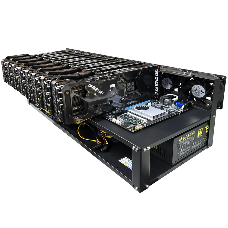 Open Air Rig Mining Sans GPU Avec Alimentation 3600W - 8G Ram - 480G SSD - 6 Fan Supporte Jusqu'à 8 GPU - diymicro.fr