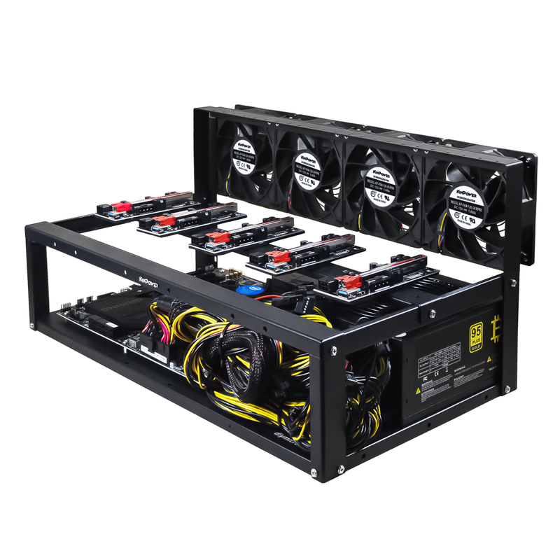 Cadre Rig Mining Ouvert Support 6 GPU Pour l'extraction Crypto Monnaie- diymicro.fr