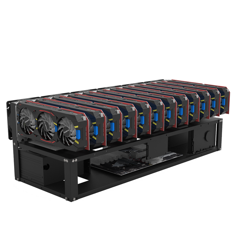 Cadre Rig Mining Ouvert Support 12 GPU - diymicro.fr