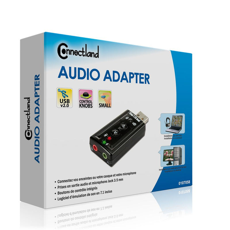 Connectland Mini Adaptateur USB A vers Audio et Microphone Jack 3.5mm - diymicro.fr