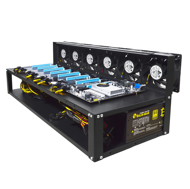 Open Air Rig Mining Sans GPU Avec Alimentation 3600W - 8G Ram - 480G SSD - 6 Fan Supporte Jusqu'à 8 GPU - diymicro.fr