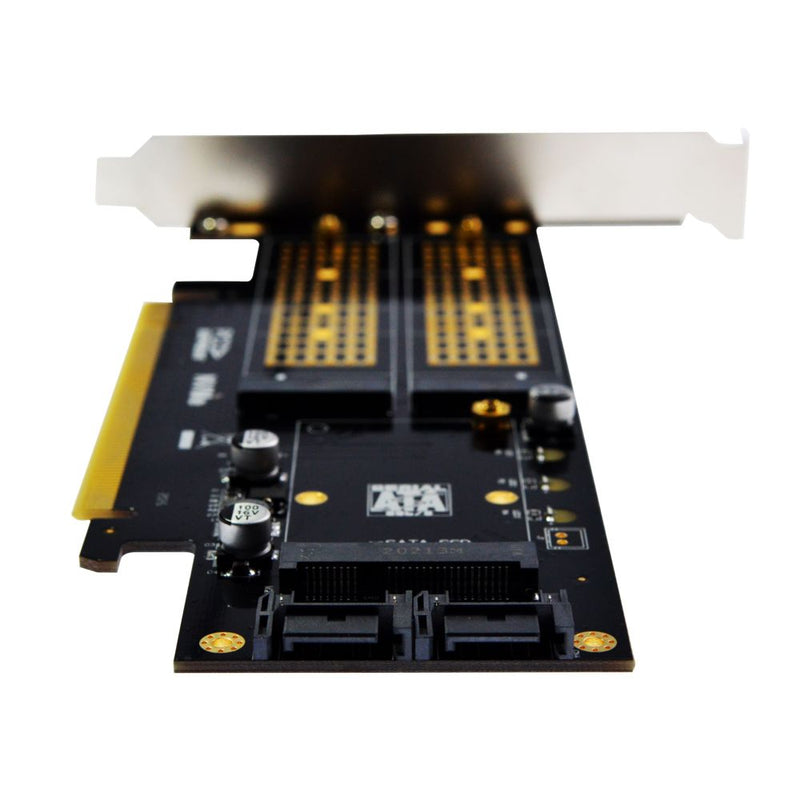 Caddy Carte PCI Express 16X Supporte SSD Format M-SATA M.2 NGFF M.2 NVME 3 en 1 - diymicro.fr