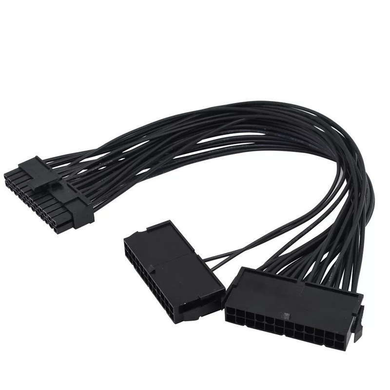 Câbles d'alimentation Dual PSU ATX 24Pin 1 Mâle vers 2 Femelle -diymicro.fr