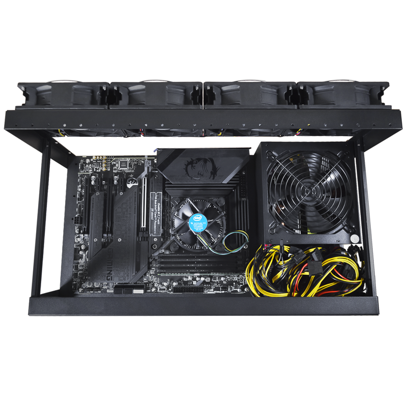 Rig Minage Plateforme Ouverte 2600W - 5 GPU PCI-E Riser Mode | DIY Micro