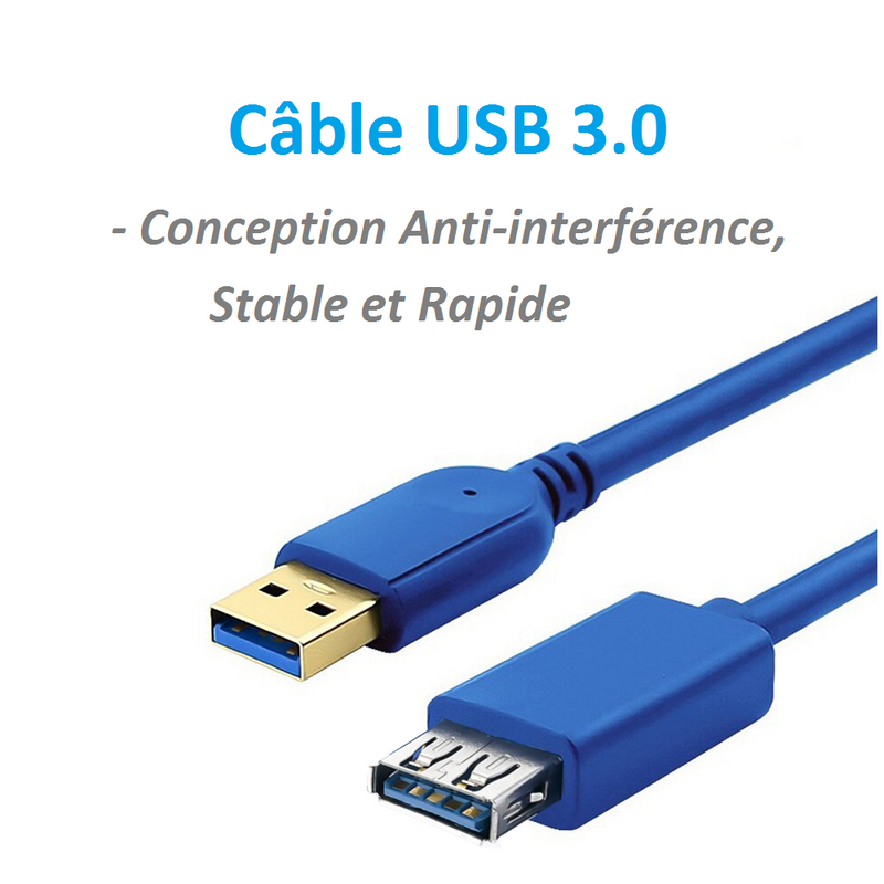 Kinpower Câble Rallonge USB 3.0 A Mâle vers A Femelle - diymicro.fr