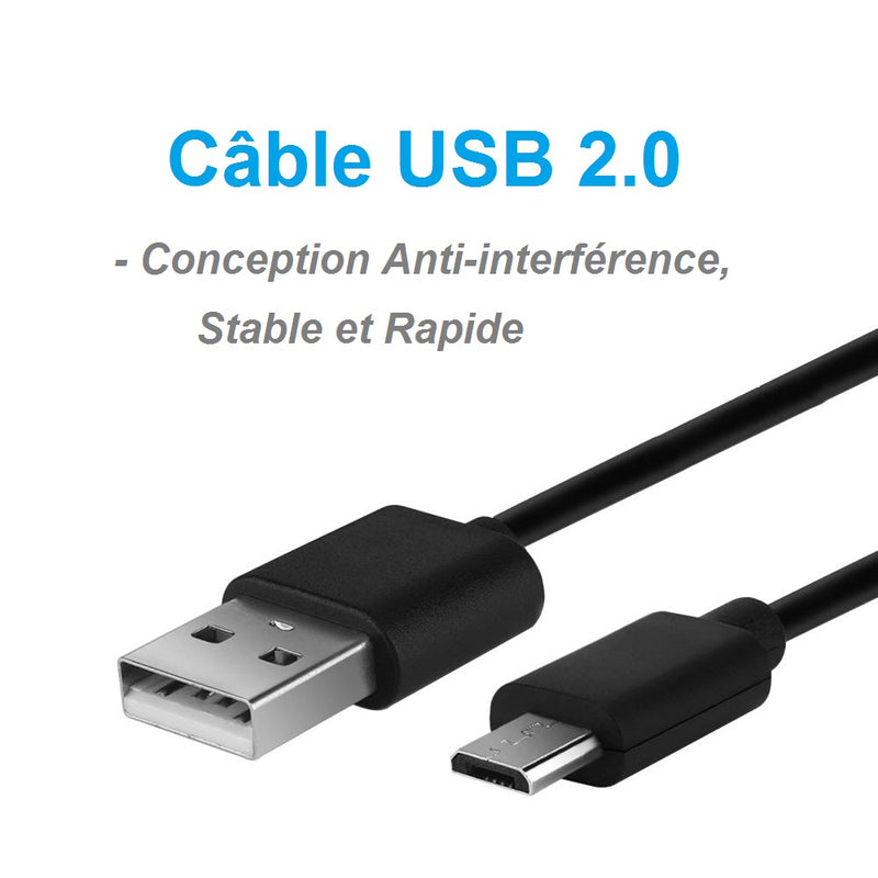 Kinpower Câble USB 2.0 A-Micro B Mâle Mâle 1M - diymicro.fr