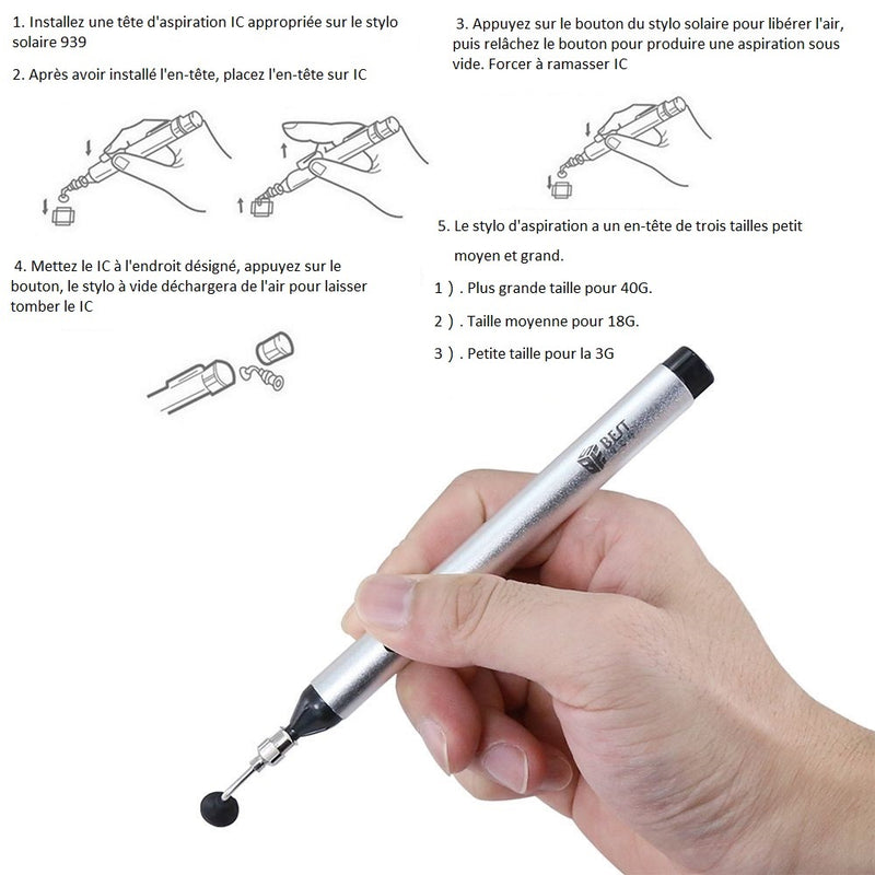 BST-939 Stylo d'aspiration sous vide pour la réparation de puces IC - diymicro.fr