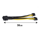 Lot de 8 Câbles d'alimentation PCI-E 8 broches Femelle vers double 8 broches (6+2) Mâle 30cm - diymicro.fr