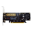 Caddy Carte PCI Express 16X Supporte SSD Format M-SATA M.2 NGFF M.2 NVME 3 en 1 - diymicro.fr