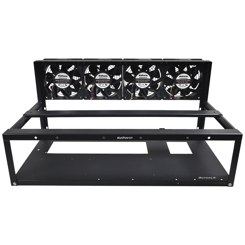 Cadre Rig Mining Ouvert Support 6 GPU Pour l'extraction Crypto Monnaie- diymicro.fr