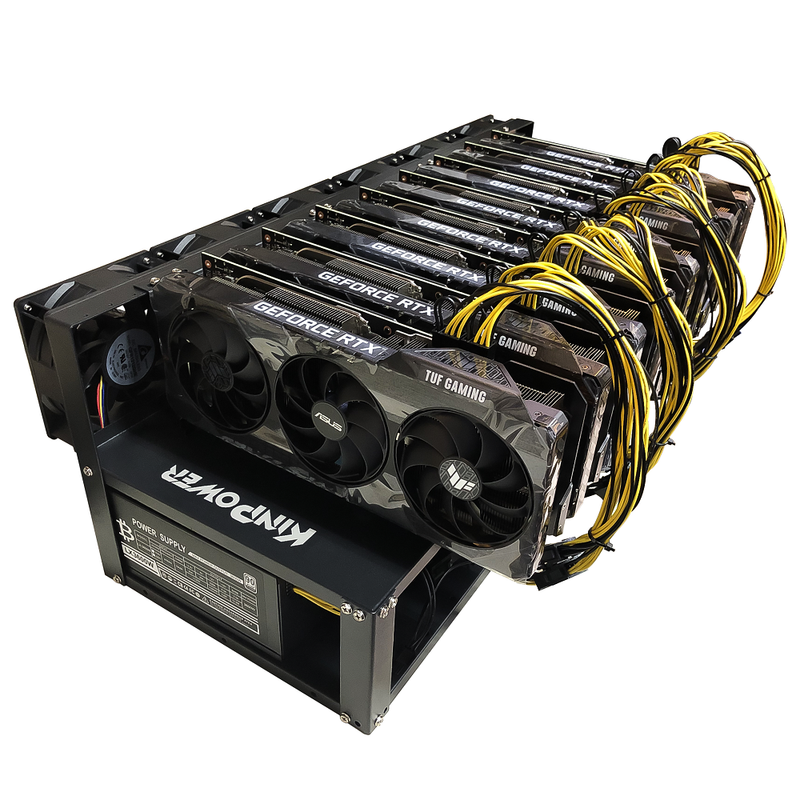 Rig Minage Plateforme Ouverte 4000W - 8 GPU RTX 3090 | DIY Micro