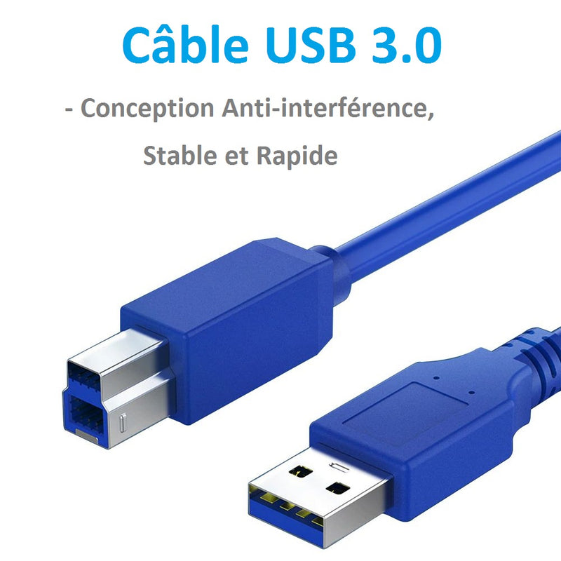 Kinpower Câble USB 3.0 A-B Mâle Mâle 1.8M - diymicro.fr