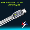 Kinpower Câble Micro USB Mâle vers USB A Mâle 5V-2.4A 12W QC 1.2M - diymicro.fr