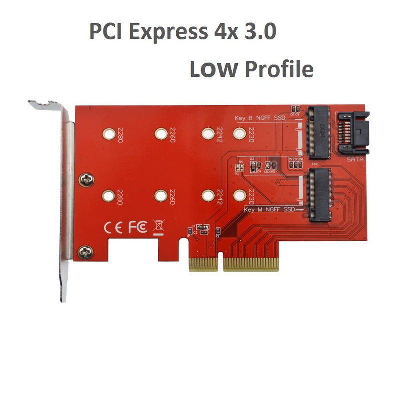 Caddy Carte PCI Express 4X Supporte SSD Format M.2 NGFF M.2 NVME 2 en 1 - diymicro.fr