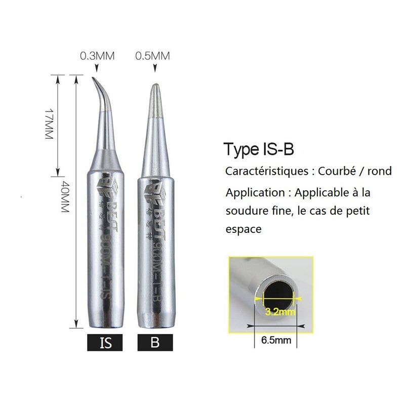 900M-T Lot de 6 pointes de fer à souder sans plomb - diymicro.fr