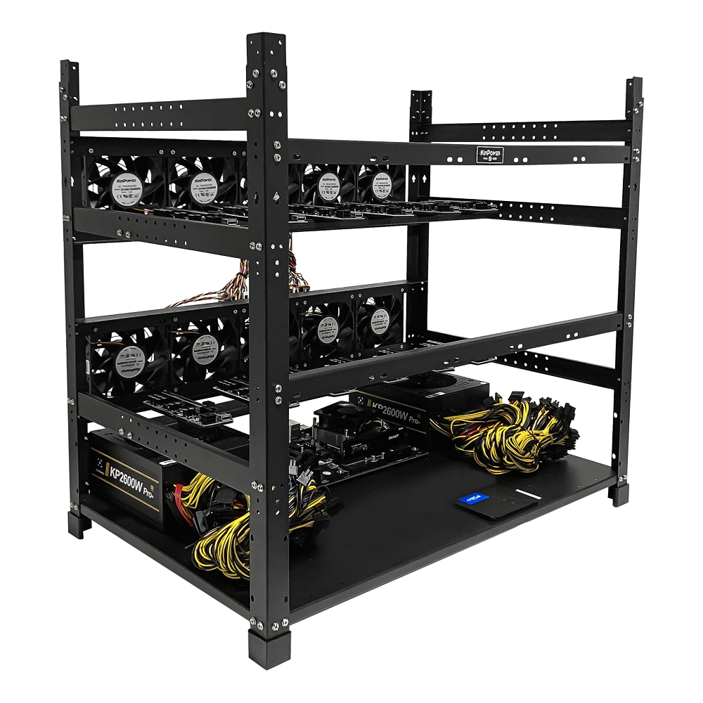 Rig Minage Plateforme Ouverte 5200W - Supportant 12GPU | DIY Micro