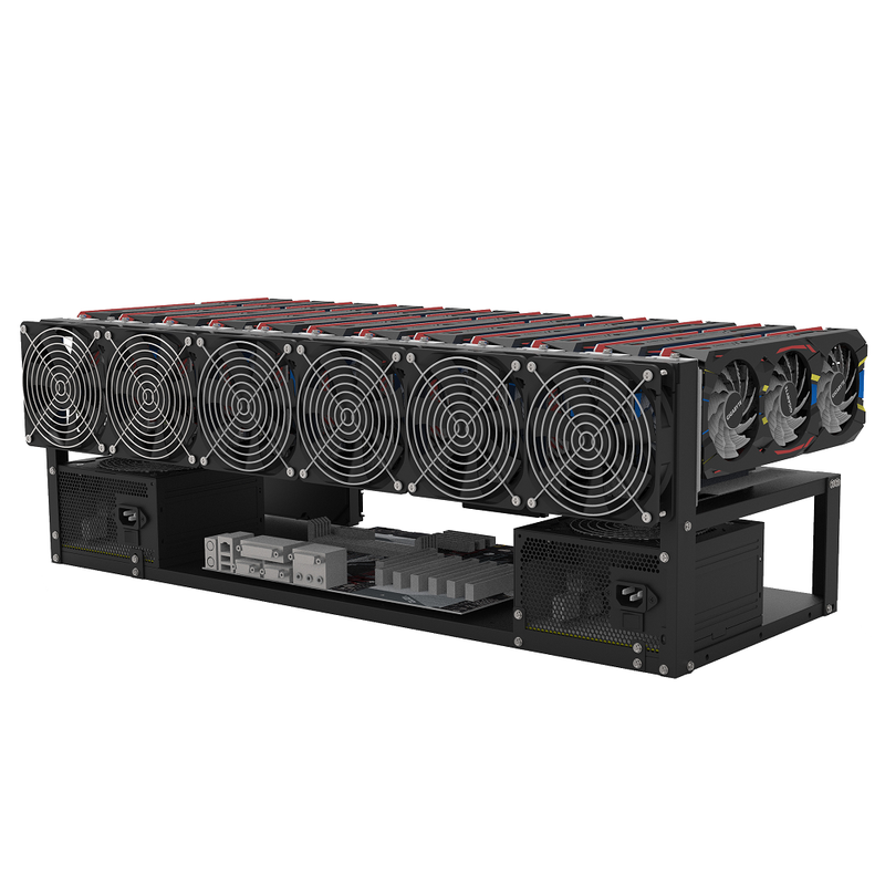 Cadre Rig Mining Ouvert Support 12 GPU Pour l'extraction Crypto Monnaie- diymicro.fr
