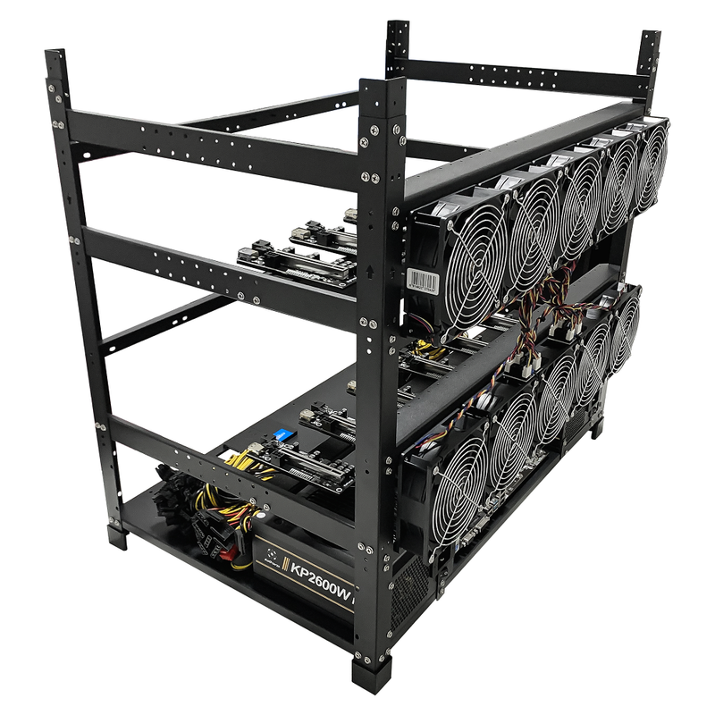 Rig Minage Plateforme Ouverte 5200W - Supportant 12GPU | DIY Micro