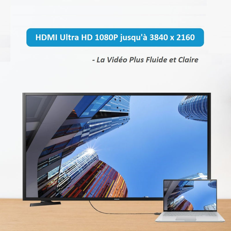 Kinpower Câble HDMI Mâle Mâle v1,4 UHD 3840 x 2160  High Speed + Ethernet - diymicro.fr