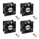 Lot de 4 Ventilateur 3000RPM DC 12V 1.6A  890CFM 55dBA 120 x 120 x 38 mm