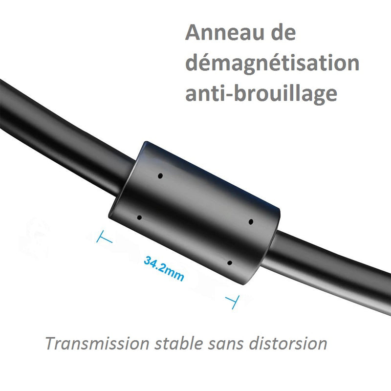 Kinpower Câble HDMI Mâle Mâle v2.0 2M UHD 4K 4096 x 2160 High Speed + Ethernet - diymicro.fr